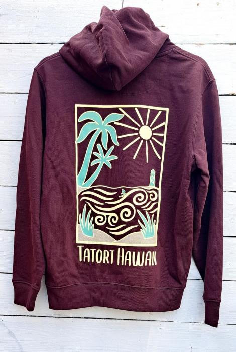 Tatort Hawaii Hoodie Sun & Waves Maroon