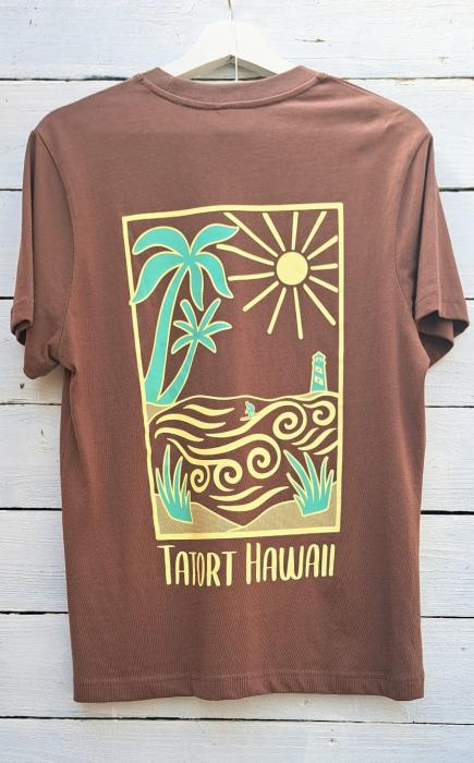 Tatort Hawaii T Shirt / Sun & Waves - Brown