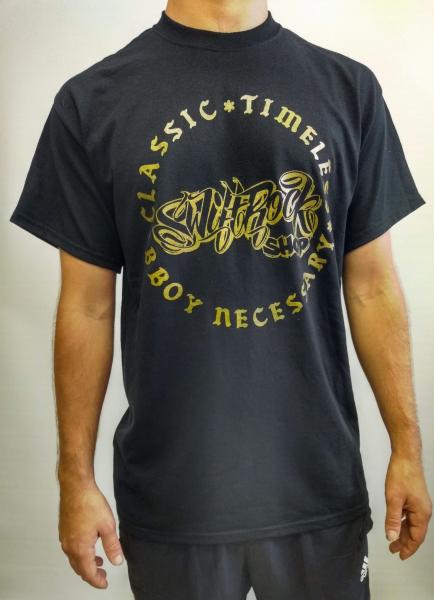 Swift Rock Shop Circle Logo T Shirt Schwarz - Gold / Black - Gold